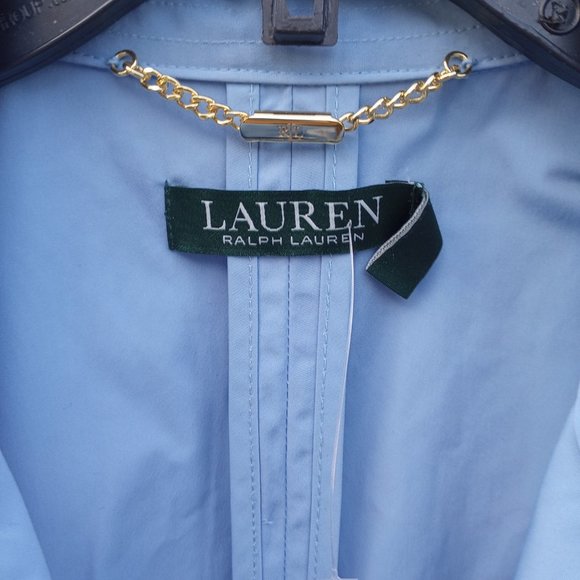 Lauren Ralph Lauren Fatyela Light Blue Polyester Trench Coat 14 - Picture 2 of 9